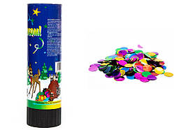 Хлопавка 16 см, пневматична, різнокольорові кружечки з фольги (400409)