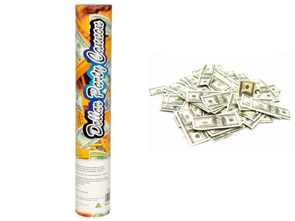 Хлопавка 30 см, пневматична, мікрокупюри долар (400799), фото 1