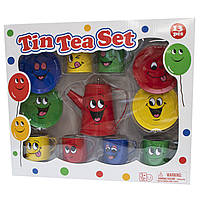 Детская игровая посуда набор чайный, 11 шт, разноцветный, жестяной (CH10716W)