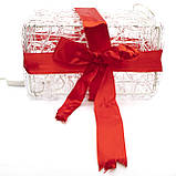 LED декорація подарункова коробка, 11 см, прозорий, 20л, блакитний, акрил (040865), фото 2