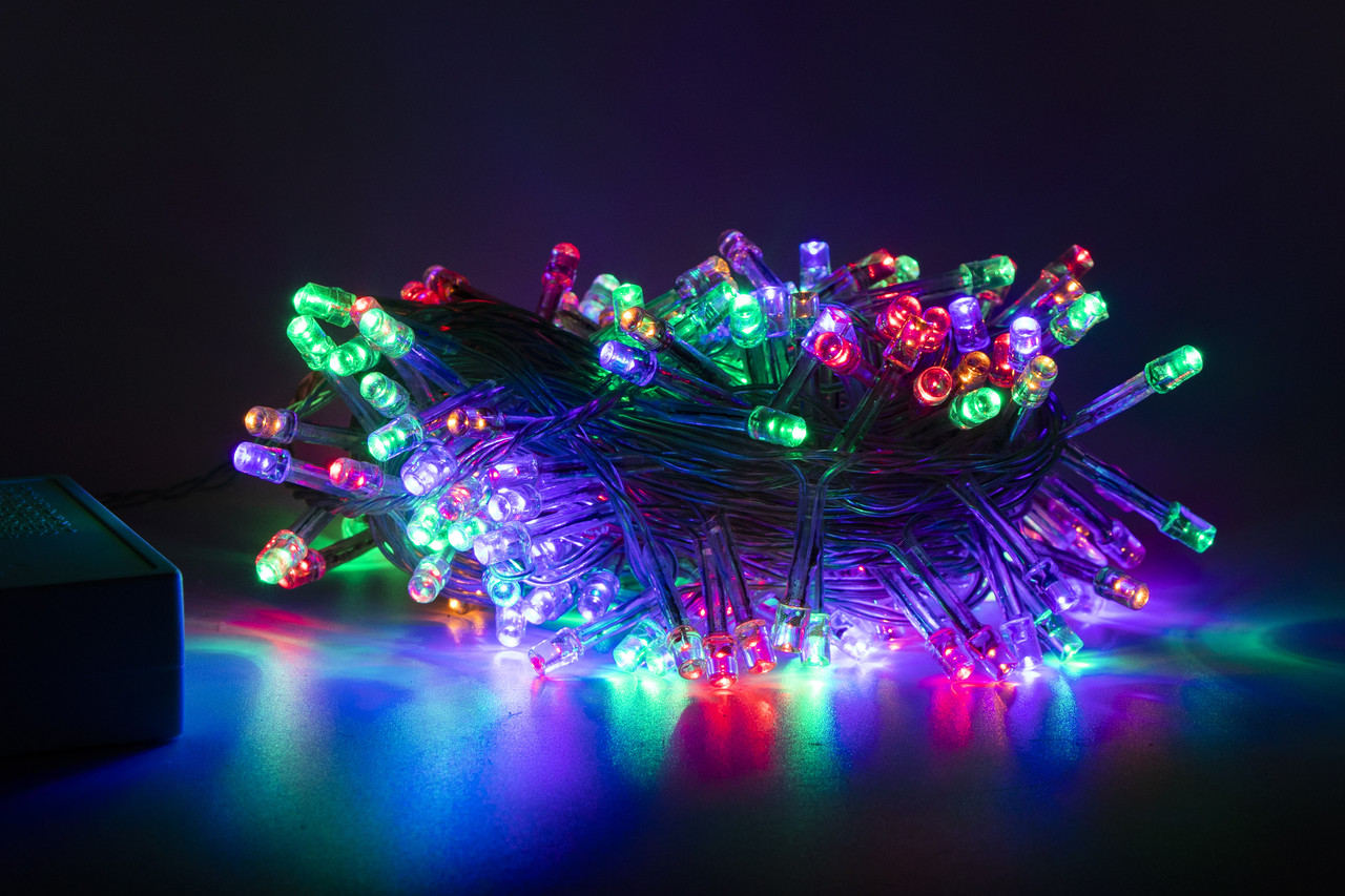 Світлодіодна новорічна гірлянда, 9 м, 180 л, 8 режимів, різнокольоровий, IP20, LED (050536), фото 1