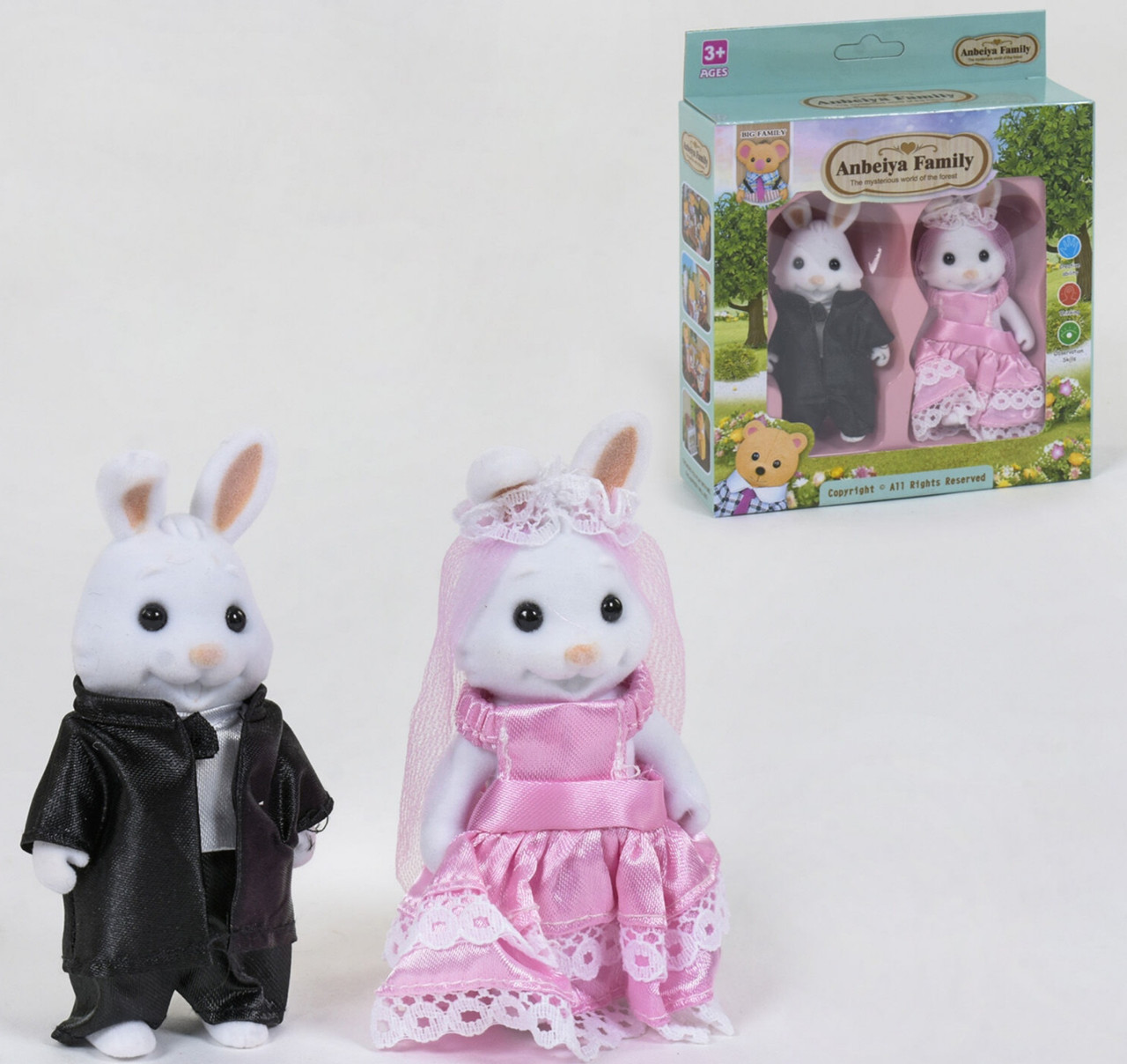 Фігурки зайчата для будиночка sylvanian families Сільваніан фемелі Кролики Подарунок для дівчинки