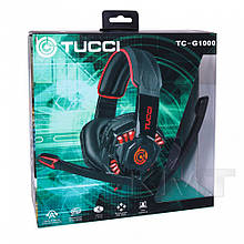 Навушники гарнітура з мікрофоном — TUCCI G1000 з підсвічуванням ( Plug - 3.5 + USB connector )