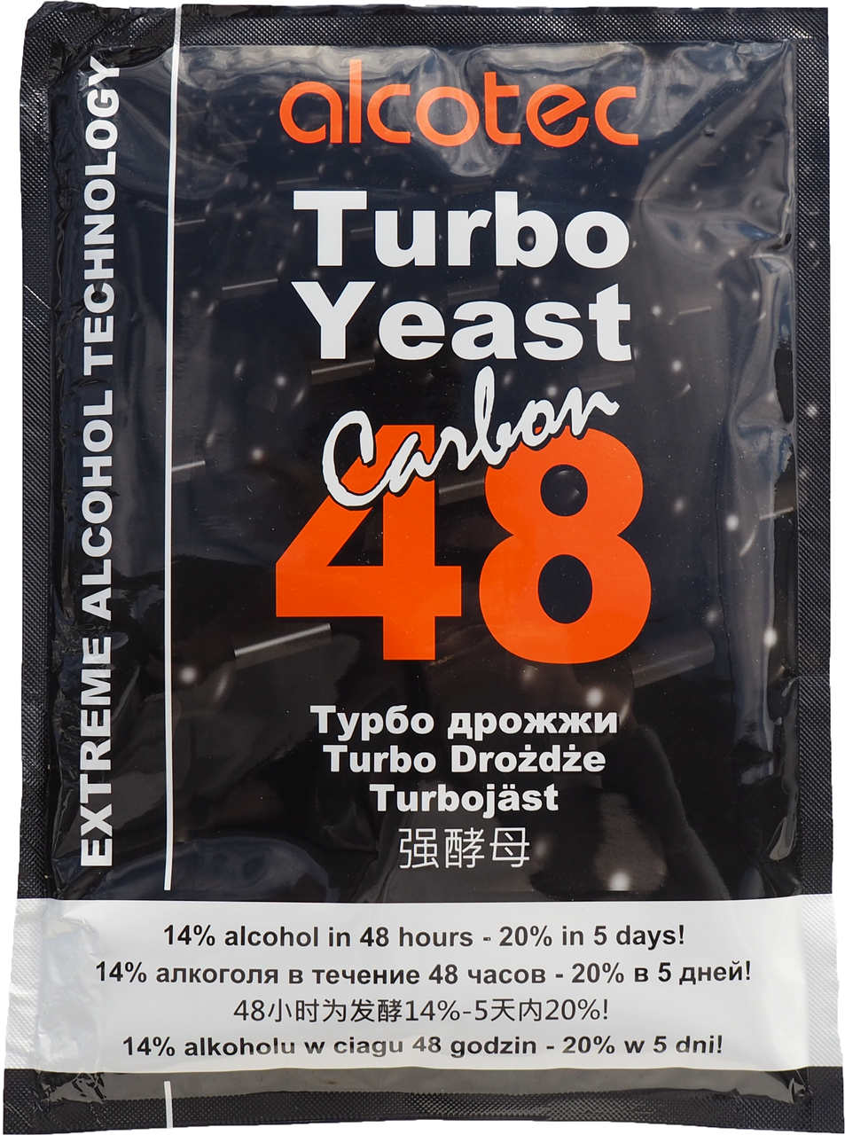 Сухі турбо дріжджі з активованим вугіллям Alcotec Carbon 48
