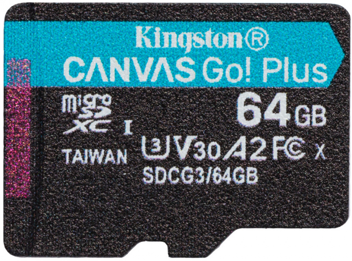 Карта памяти MicroSDXC 64GB UHS-I U3 Class 10 Kingston Canvas Go! Plus R170/W70MB/s (SDCG3/64GBSP)