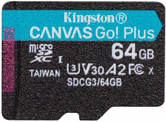 Карта памяти MicroSDXC 64GB UHS-I U3 Class 10 Kingston Canvas Go! Plus R170/W70MB/s (SDCG3/64GBSP), фото 2