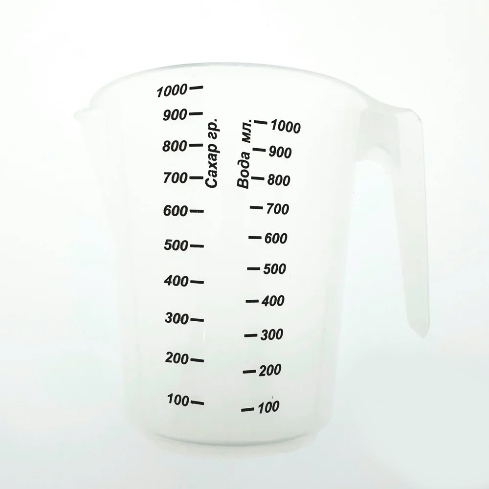 Мірний стакан 1 літр з харчового пластику, фото 1