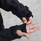 Тактична куртка Хантер Софтшелл чорна на сітці, фото 9