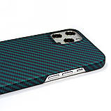 Карбоновий чохол для Apple iPhone 12 Pro (MagSafe Version) Karbon Magnet Case Malachite Green, фото 3