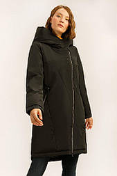 Довга жіноча куртка демісезонна Finn Flare A19-11019-200 чорна S
