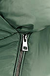Довга жіноча куртка демісезонна Finn Flare A19-11019-514 зелена XS, фото 6