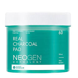 Очищаючі педи з деревним вугіллям Neogen Dermalogy Real Charcoal Pad