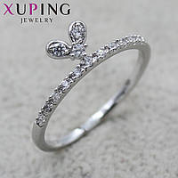 Кольцо серебристого цвета тонкое Xuping Jewelry с кристаллами медицинский сплав 16