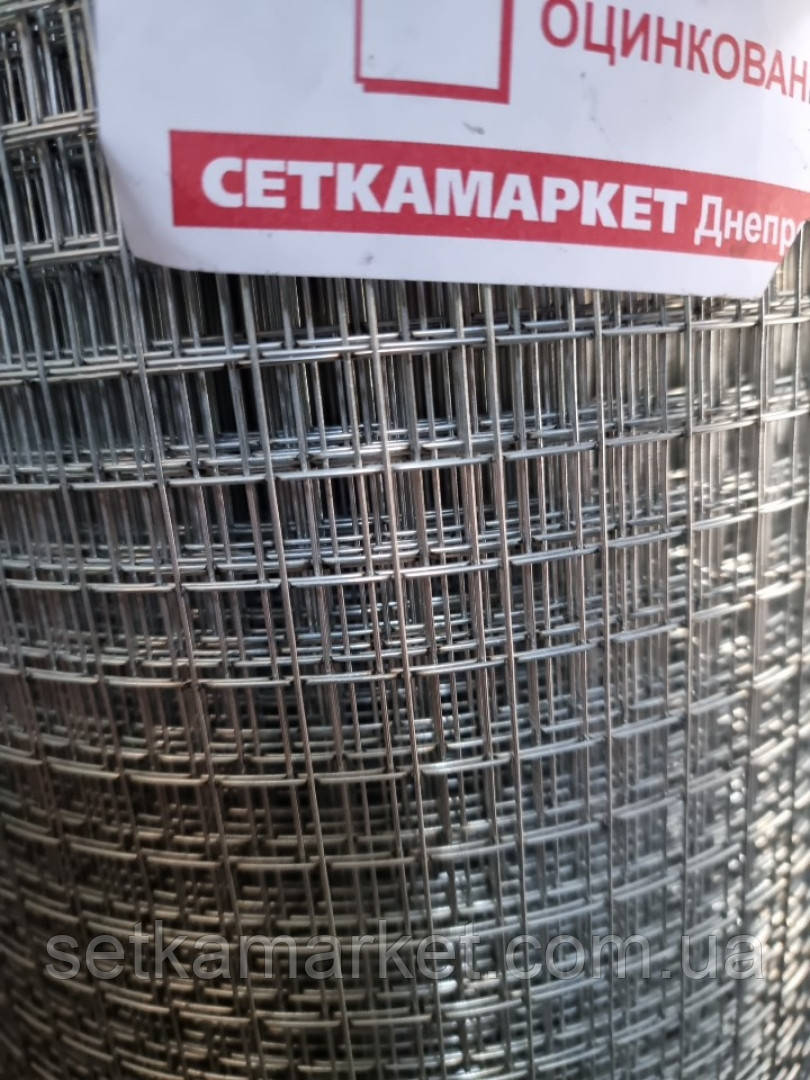 Сітка зварна , оцинкована (штукатурна) , 12х12мм., діаметр 0,7 мм