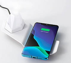 Бездротова зарядка для Apple + RGB нічник LUXCEO W9 LED, фото 4