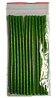 Стержні клейові 7*180 мм з блискітками, 12 шт (зелений)