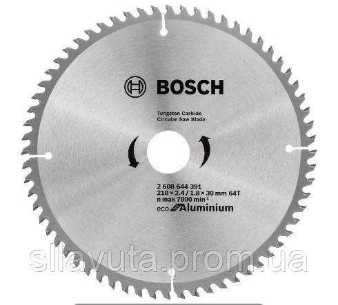 Диск пильный BOSCH 210х30х64 по алюминию и пластику (ID#1368939212 ...