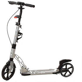 Самокат SR 2-014-G, двоколісний, D-Max-230, сірий, з фарою та підсклянником, ручне гальмо