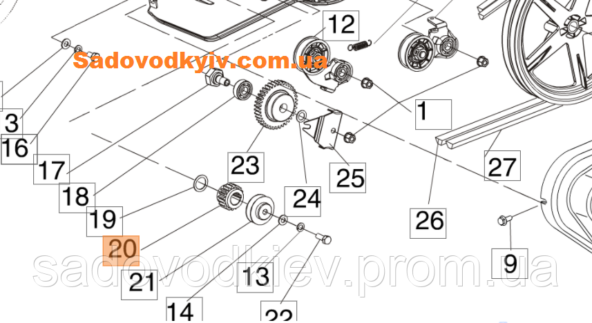 Купить Шестерня-шкив заднего хода для культиватора Oleo-Mac MH ...