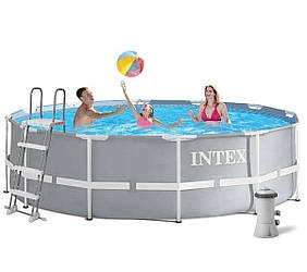 Каркасний басейн Intex, 366x122 см (картріджний фільтр-насос 3785 л/год, сходи)