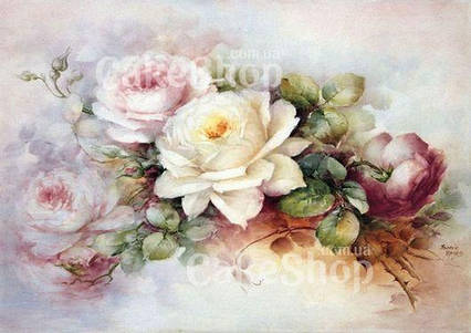 Вафельна картинка Троянди-вінтаж