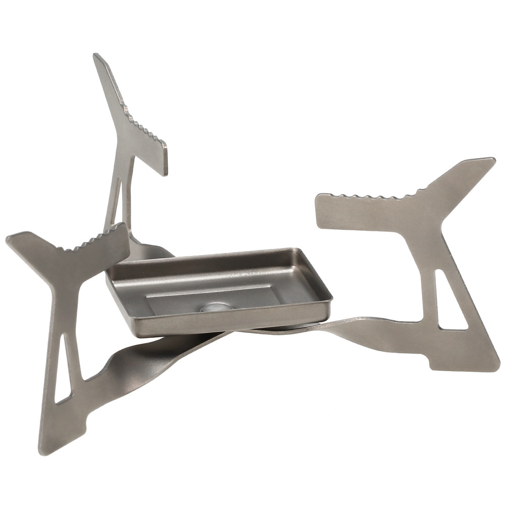 Пальник титановий складний Lixada STV-02 на сухий спирт, туристична спиртова плита, спиртівка для розігріву їжі, фото 1