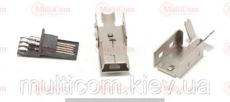 01-08-061. Штекер mini USB 5pin під кабель, розбірний, без корпусу