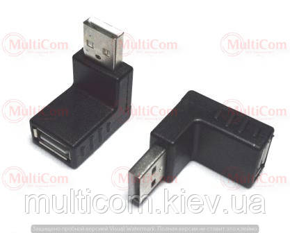 01-08-207. Перехідник штекер USB тип A - гніздо USB тип А, кутовий