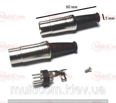 01-05-012. Штекер DIN 5pin під кабель, HQ, корпус метал