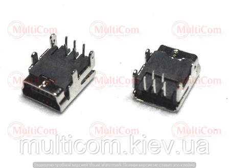 01-08-069. Гніздо mini USB 5pin монтажне на плату, кутове