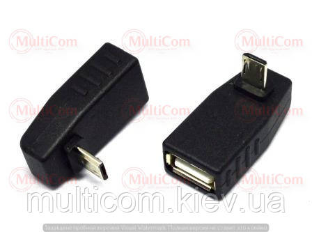 01-08-228. Перехідник гніздо USB тип A - штекер micro USB, кутовий