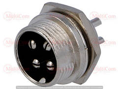 01-06-089. Штекер MIC 334 big монтажний, 4pin, діам.-20мм