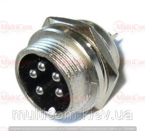 01-06-092. Штекер MIC 335 big монтажний, 5pin, діам.-20мм