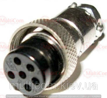 01-06-093. Гніздо MIC 326 big під кабель, 6pin, діам.-20мм, фото 1