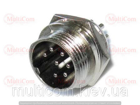 01-06-058. Штекер MIC 337 монтажний, 7pin, діам.-16мм, фото 1