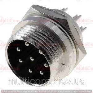 01-06-101. Штекер MIC 338 big монтажний, 8pin, діам.-20мм