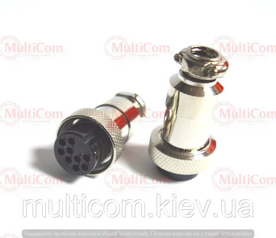 01-06-102. Гніздо MIC 329 big під кабель, 9pin, діам.-20мм, фото 1