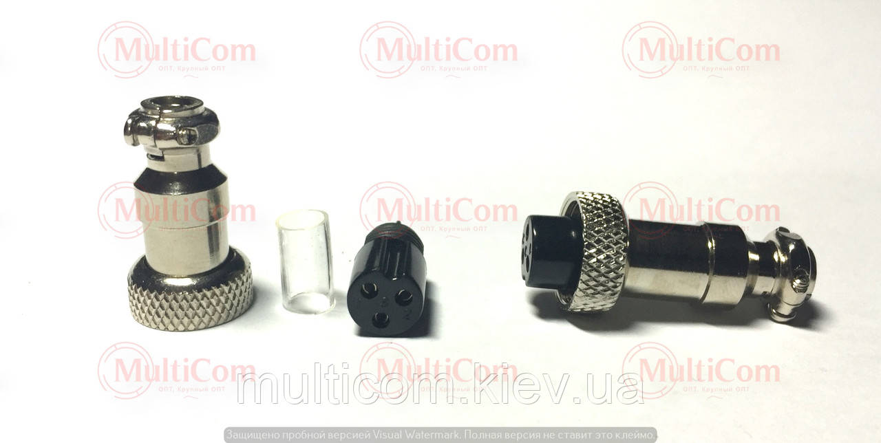 01-06-004. Гніздо MIC 323 mini під кабель, 3pin, діам.-12мм