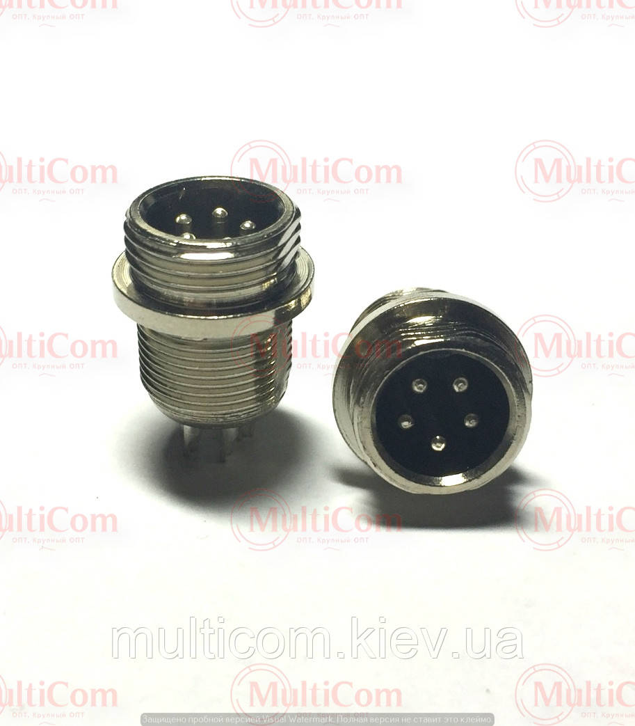 01-06-012. Штекер MIC 335 mini монтажний, 5pin, діам.-12мм