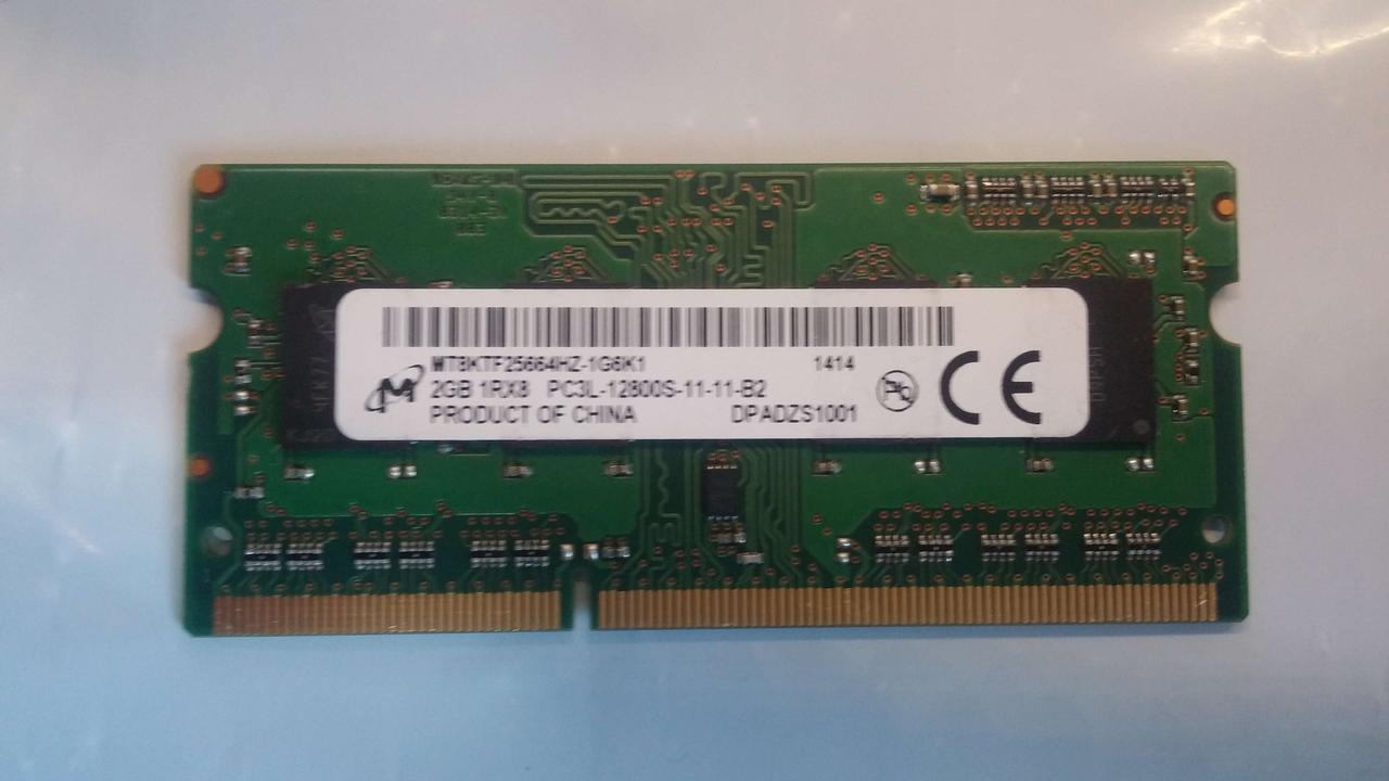 Для ноутбука 2GB DDR3L 1600MHz Crucial PC3L 12800S 1Rx8 RAM Оперативна пам'ять