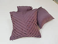 Комплект подушек Атлас фиолетово пурпурный , 4шт
