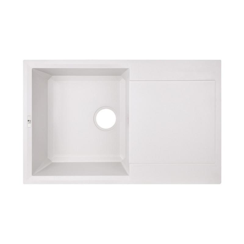 Гранітна кухонна мийка Lidz (WHI-01)790x495 / 230 біла 7950