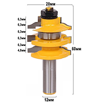 Фреза 9123 для дерева комбінована фігурна рамкова хвостовик 12 мм (для обв'язування рамок)