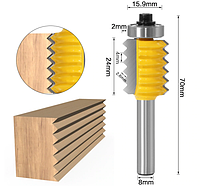 Фреза 9721 по дереву кромочная фигурная для сращивания - микрошип (хвостовик 8мм)