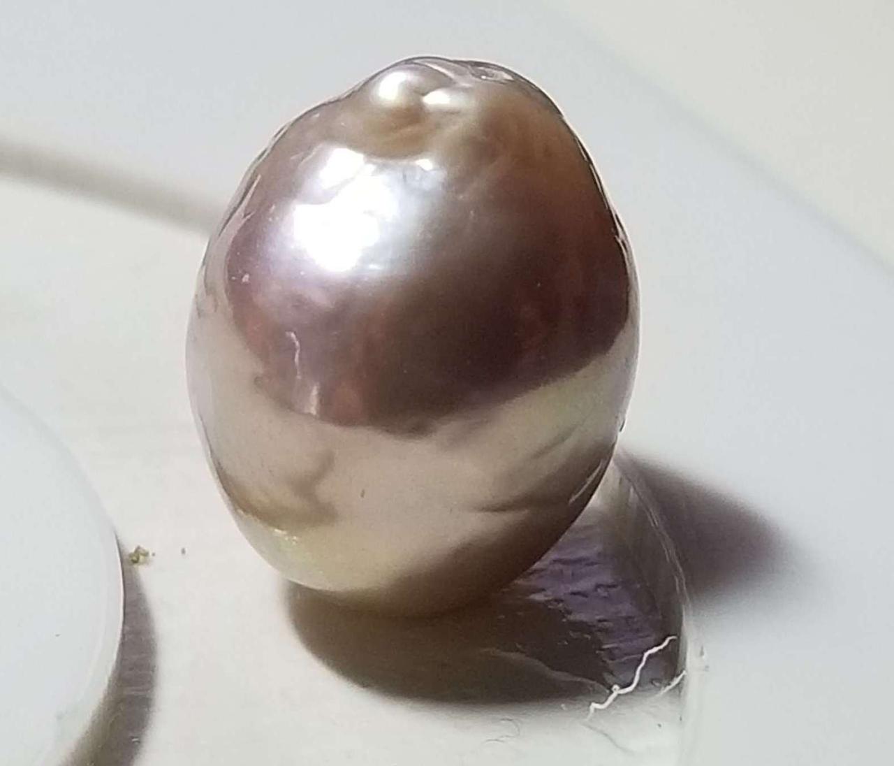 Барочна перлина Касумі14.36 х 11.90 mm просвердлені на половину, фото 1