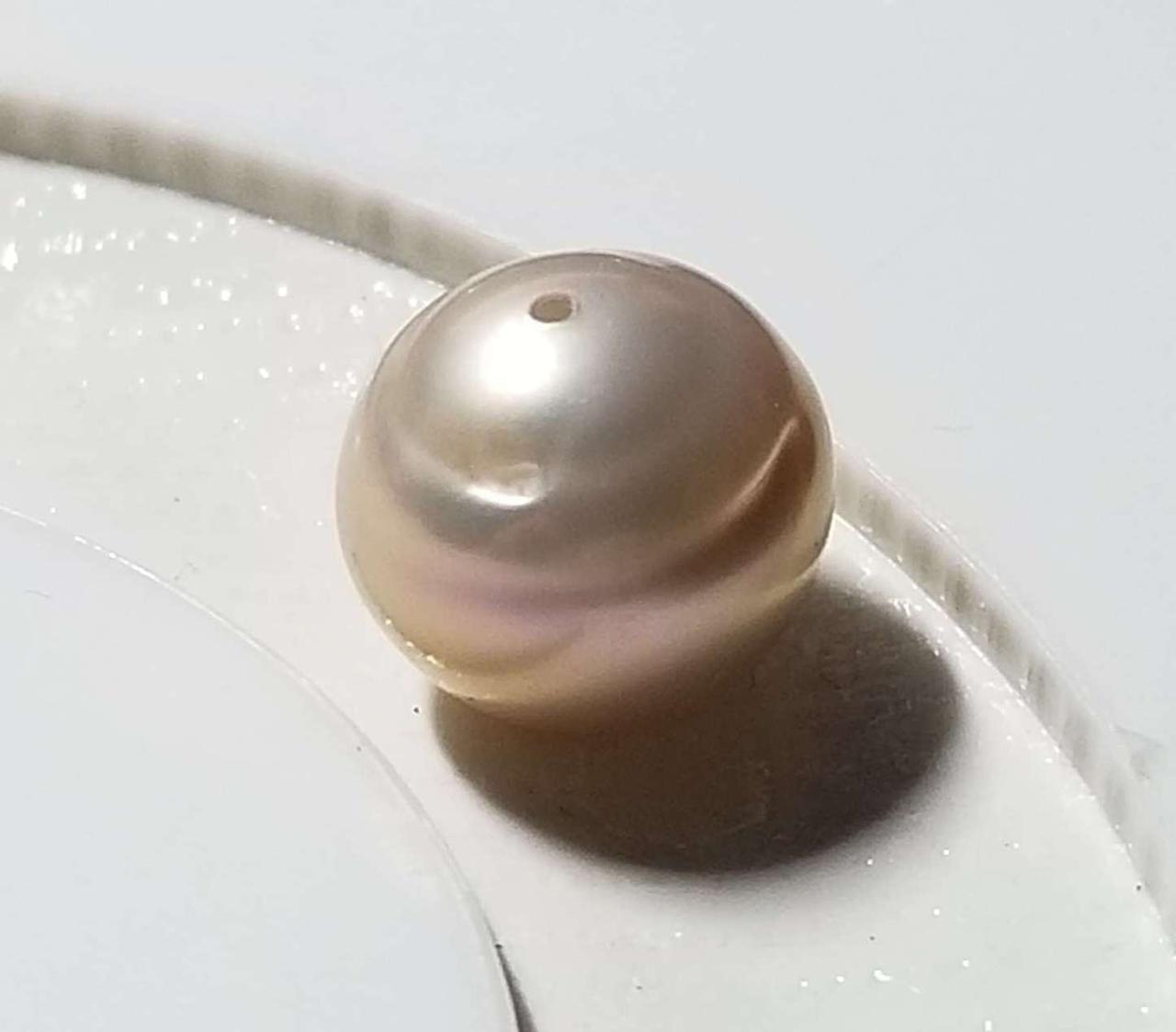 Барочна перлина Касумі 10.56 х 10.40 мм просвердлені на половину, фото 1