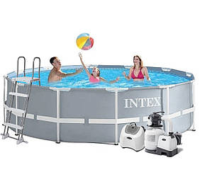 Каркасний басейн Intex, 366х122 см (5 р/год, 6 000 л/год, сходи, тент, підстилка, набір для догляду)