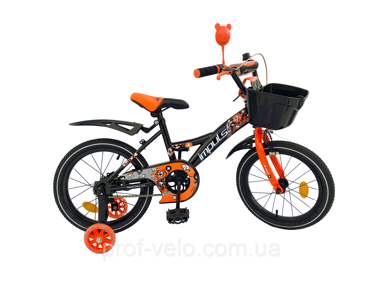 Велосипед 16" дюймів 2-х колесний Impuls SP Beaver чорно-помаранчовий, фото 1
