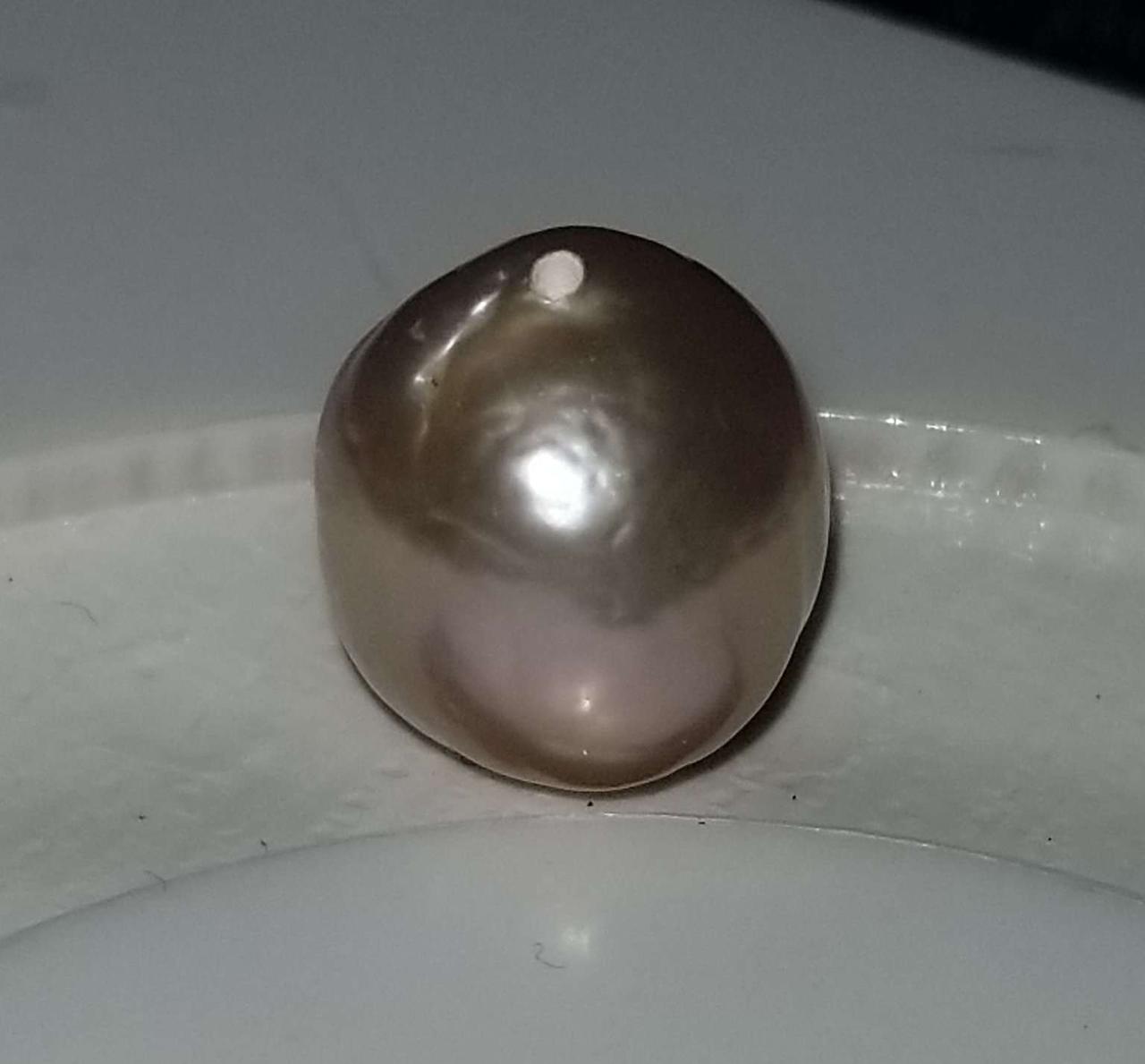 Барочна перлина Касумі  11.98 х 11.03 мм просвердлений з одного боку, фото 1