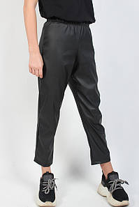 Жіночі брюки дитячі чорні екокожа №9105 для дівчинки (8-13 років) без кишень Оптом